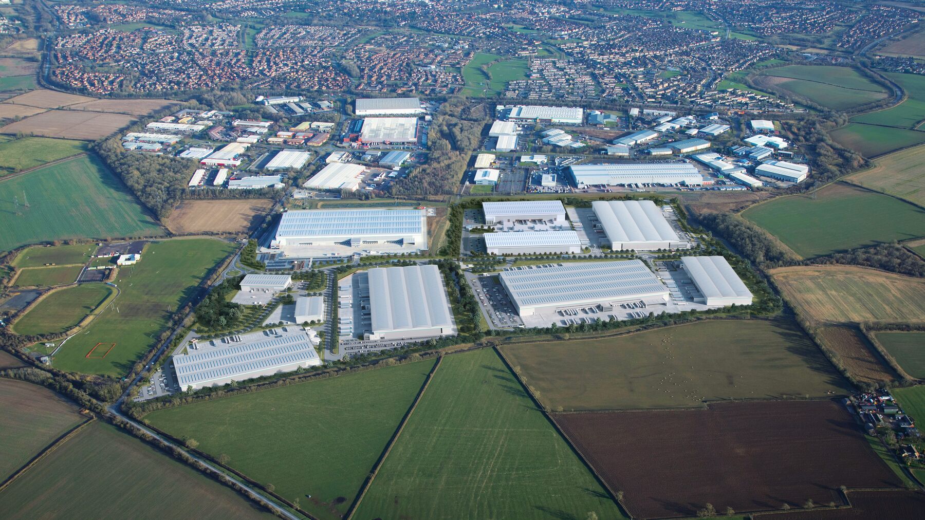 Wellingborough West CGI aerial