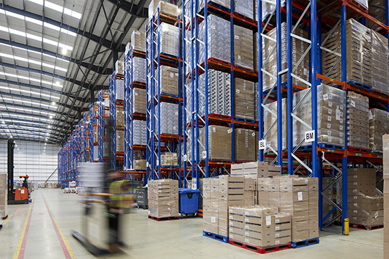 Inside of a Prologis warehouse at Prologis RFI DIRFT