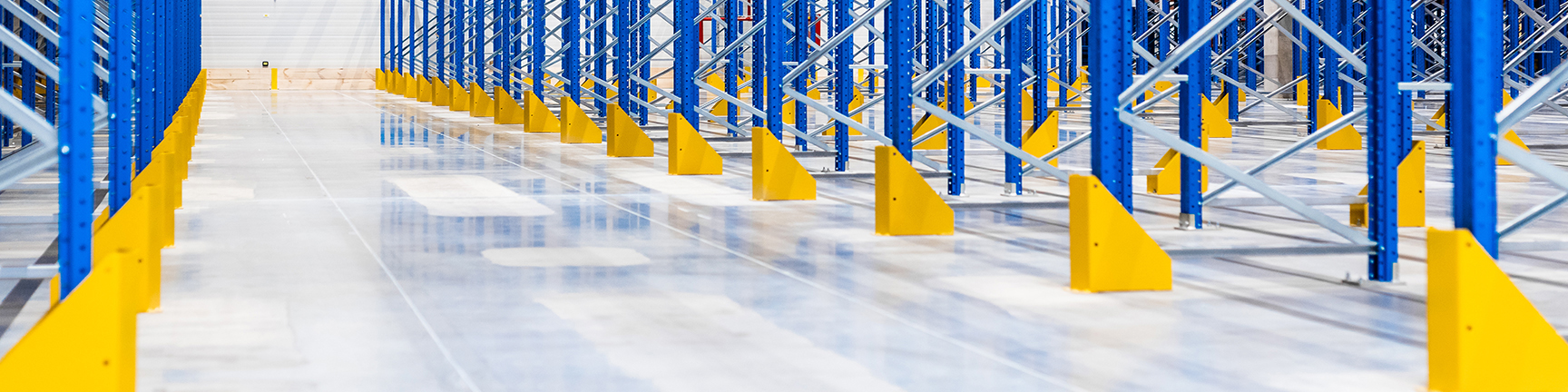 Warehouse blue yellow racks